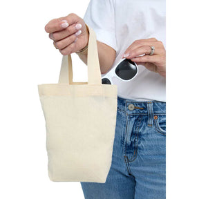 Organic 4oz Cotton Mini Tote - Etchified - GearOne - SM-5229NT