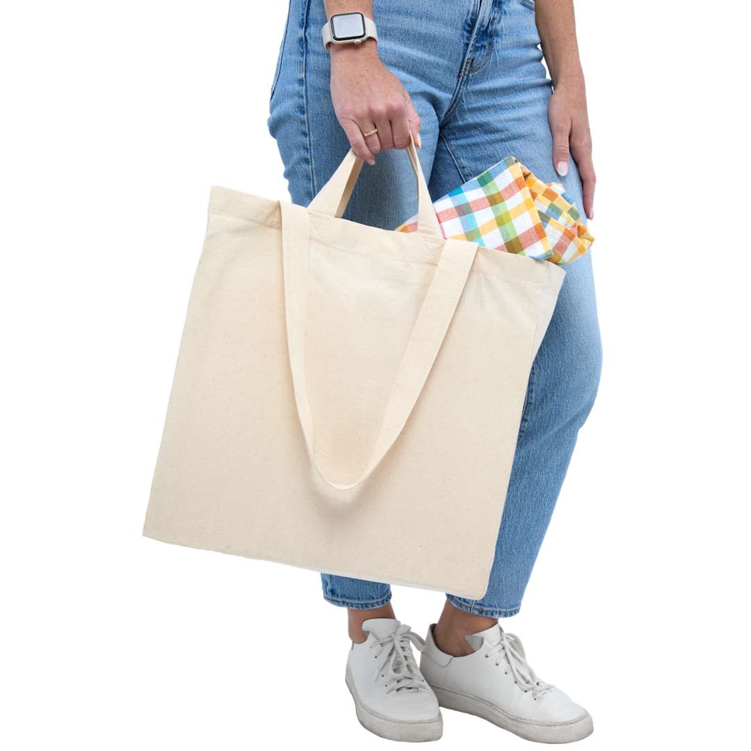 Organic 6oz Cotton Dual Carry Tote - Etchified - GearOne - SM-5228NT