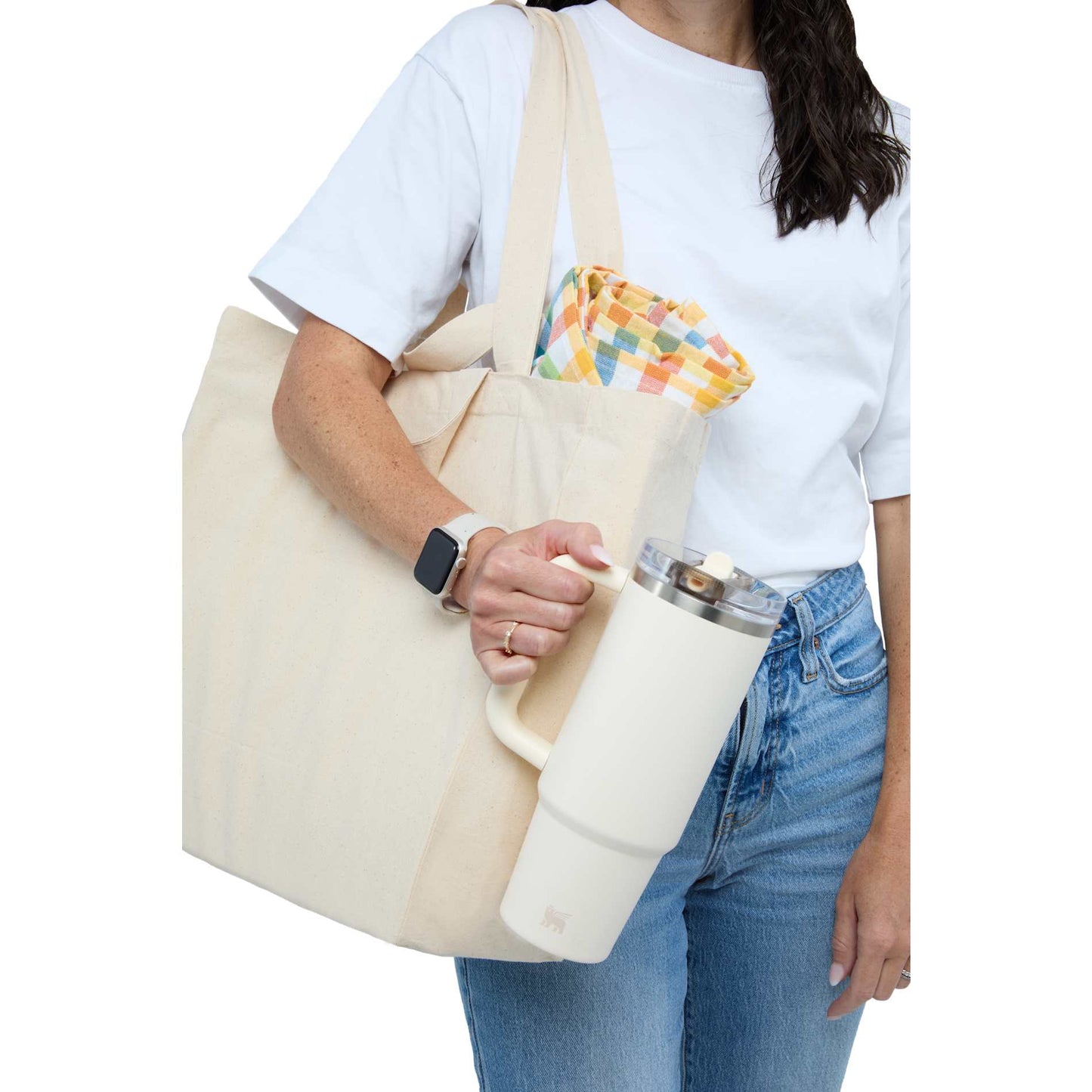 Organic 6oz Cotton Dual Carry Tote - Etchified - GearOne - SM-5228NT