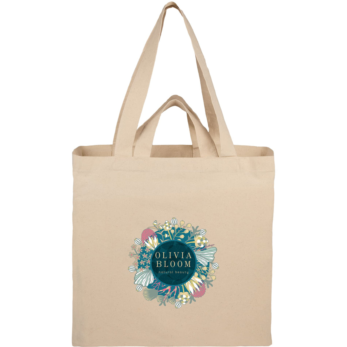 Organic 6oz Cotton Dual Carry Tote - Etchified - GearOne - SM-5228NT
