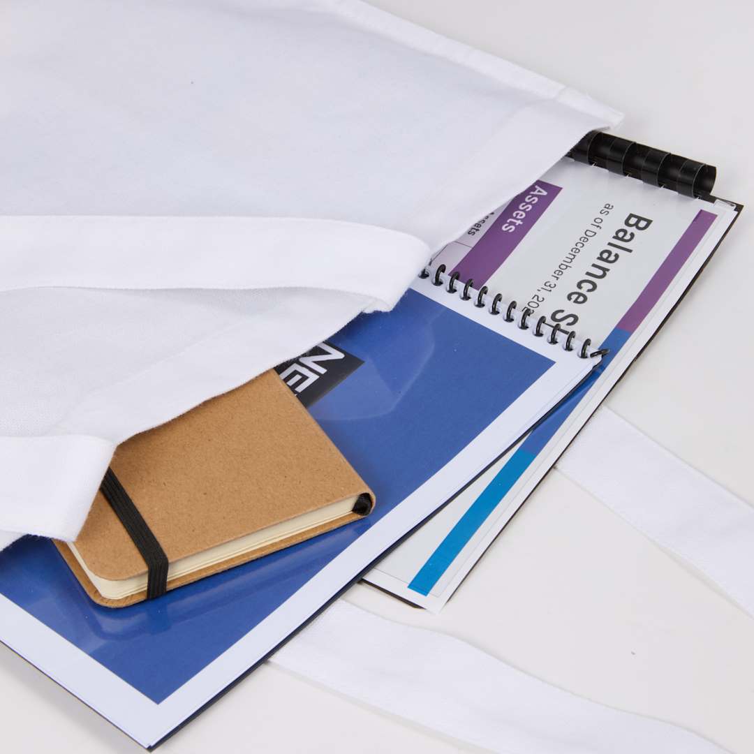 Organic 8oz Cotton Double Stitch Tote - Etchified - GearOne - 7901-40WH