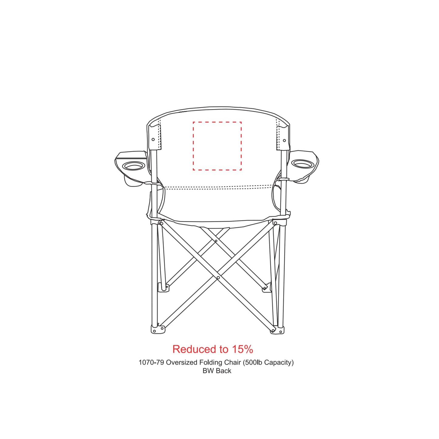 Oversized Folding Chair (500lb Capacity) - Etchified - Etchified - 1070-79BK