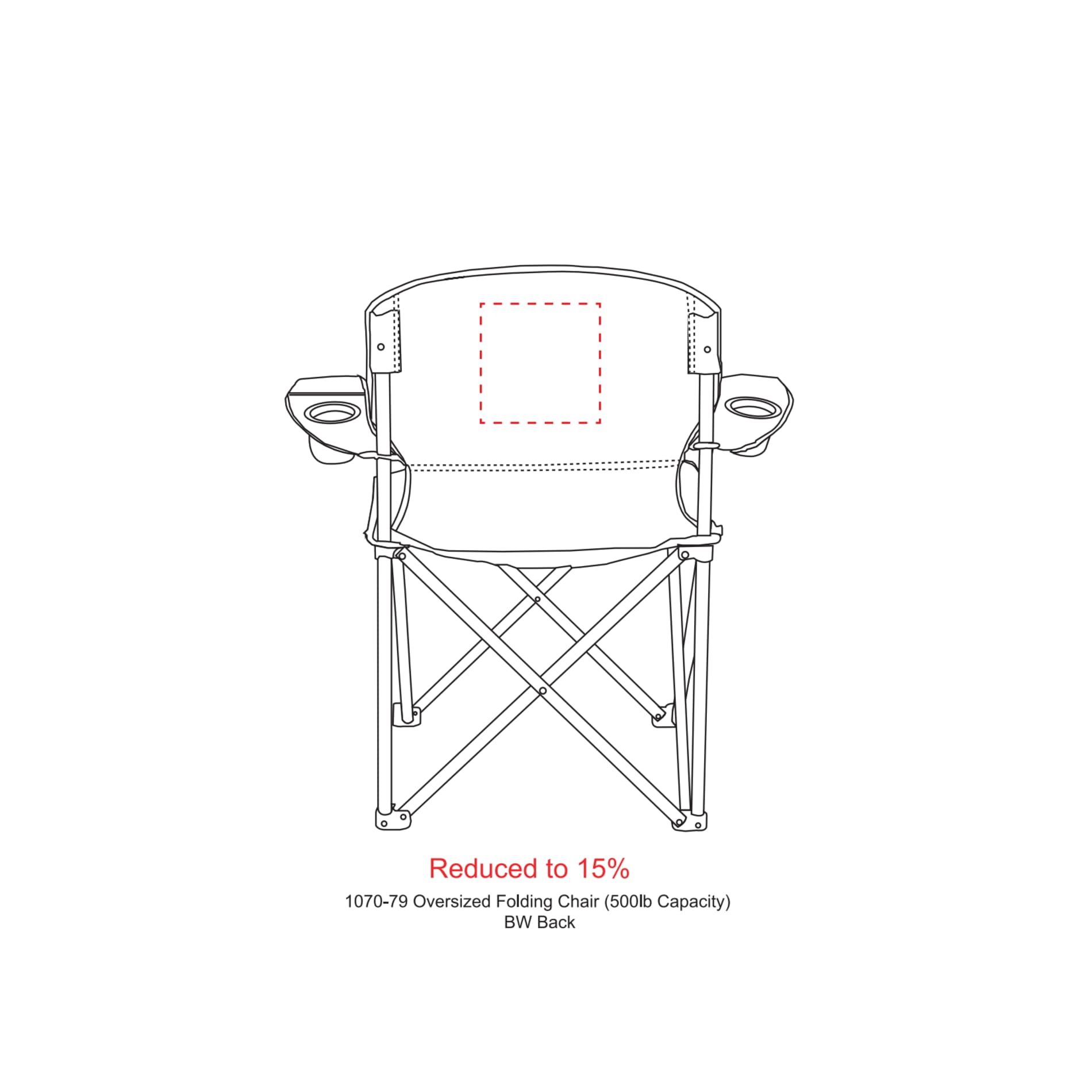 Oversized Folding Chair (500lb Capacity) - Etchified - Etchified - 1070-79BK