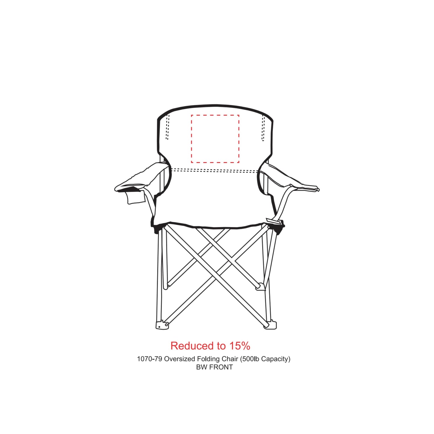Oversized Folding Chair (500lb Capacity) - Etchified - Etchified - 1070-79BK