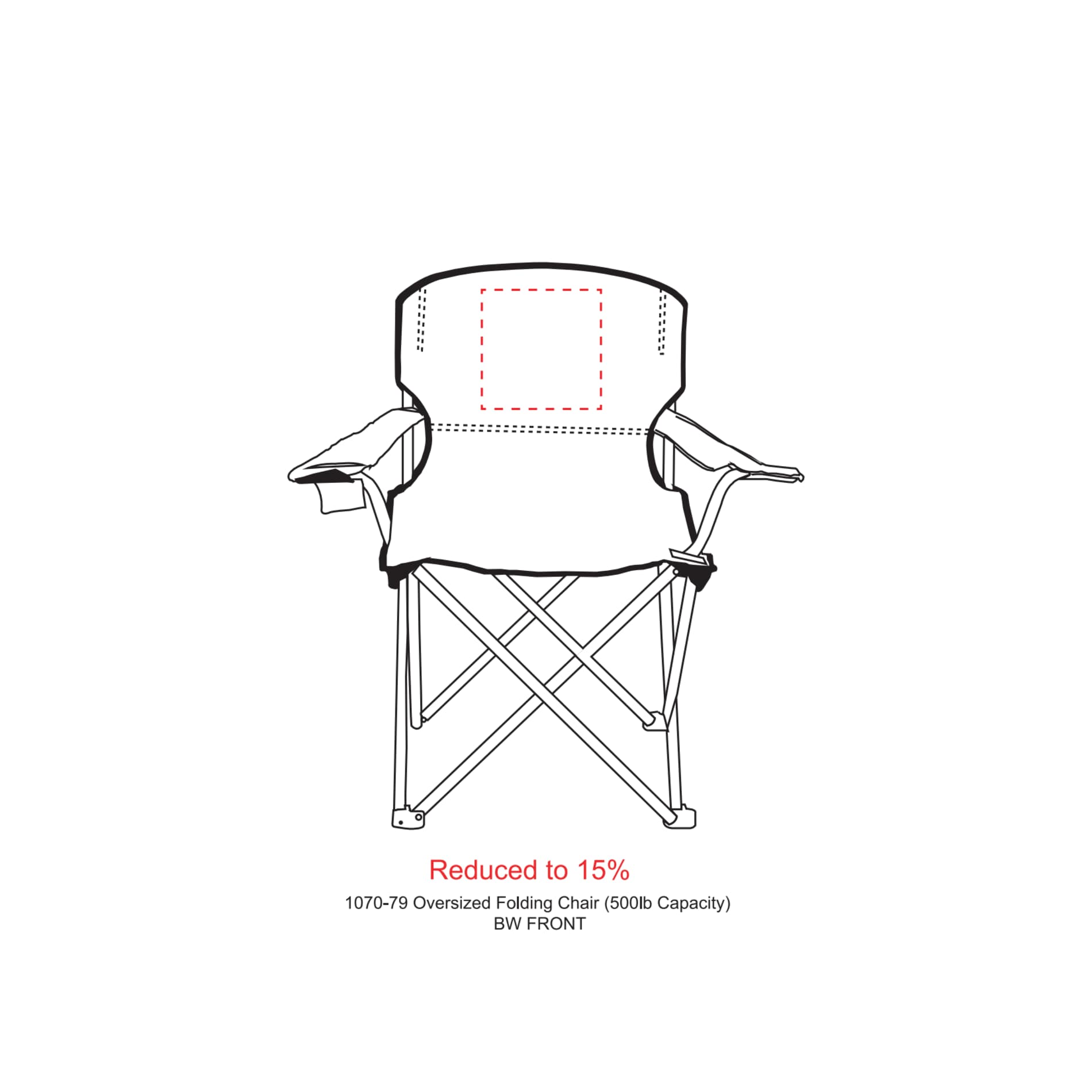 Oversized Folding Chair (500lb Capacity) - Etchified - Etchified - 1070-79BK