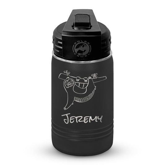 Personalized 12oz Youth Water Bottle with Laser Engraved Logo - Etchified - Polar Camel® - LWB052