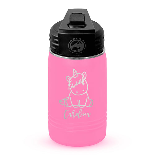 Personalized 12oz Youth Water Bottle with Laser Engraved Logo - Etchified - Polar Camel® - LWB055