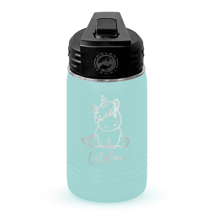 Personalized 12oz Youth Water Bottle with Laser Engraved Logo - Etchified - Polar Camel® - LWB056