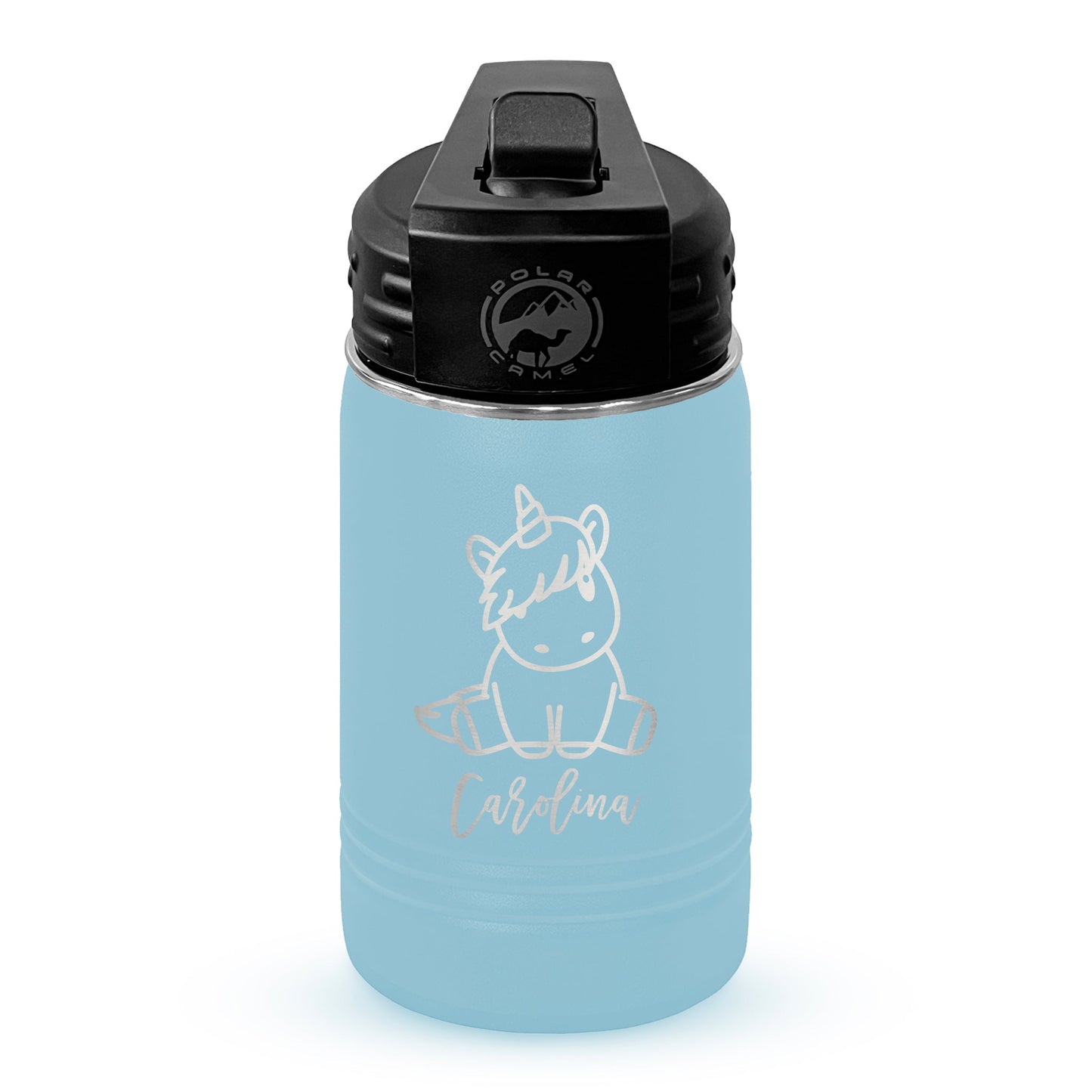 Personalized 12oz Youth Water Bottle with Laser Engraved Logo - Etchified - Polar Camel® - LWB057