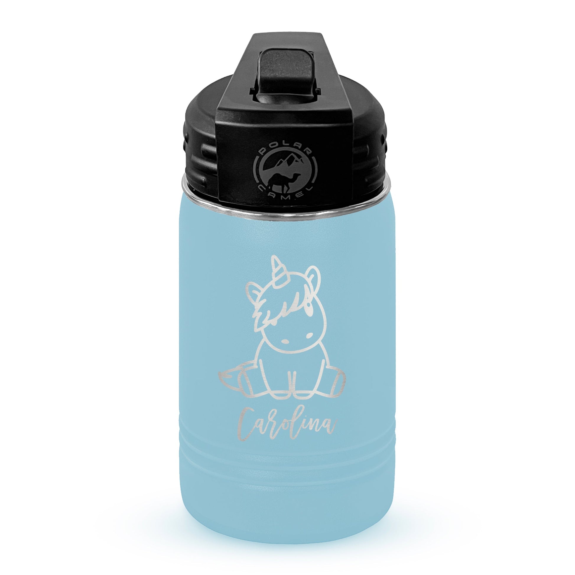 Personalized 12oz Youth Water Bottle with Laser Engraved Logo - Etchified - Polar Camel® - LWB057