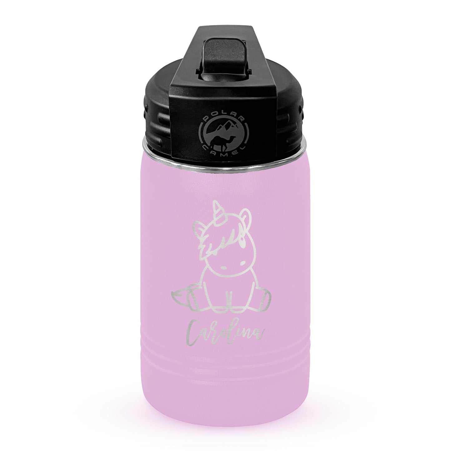 Personalized 12oz Youth Water Bottle with Laser Engraved Logo - Etchified - Polar Camel® - LWB058
