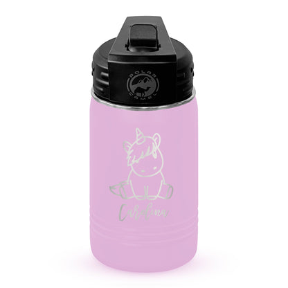 Personalized 12oz Youth Water Bottle with Laser Engraved Logo - Etchified - Polar Camel® - LWB058