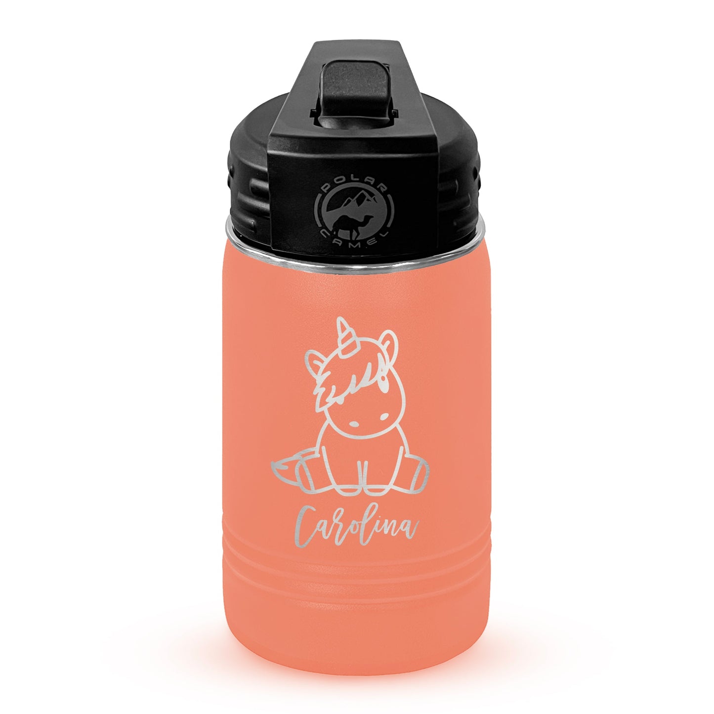 Personalized 12oz Youth Water Bottle with Laser Engraved Logo - Etchified - Polar Camel® - LWB067