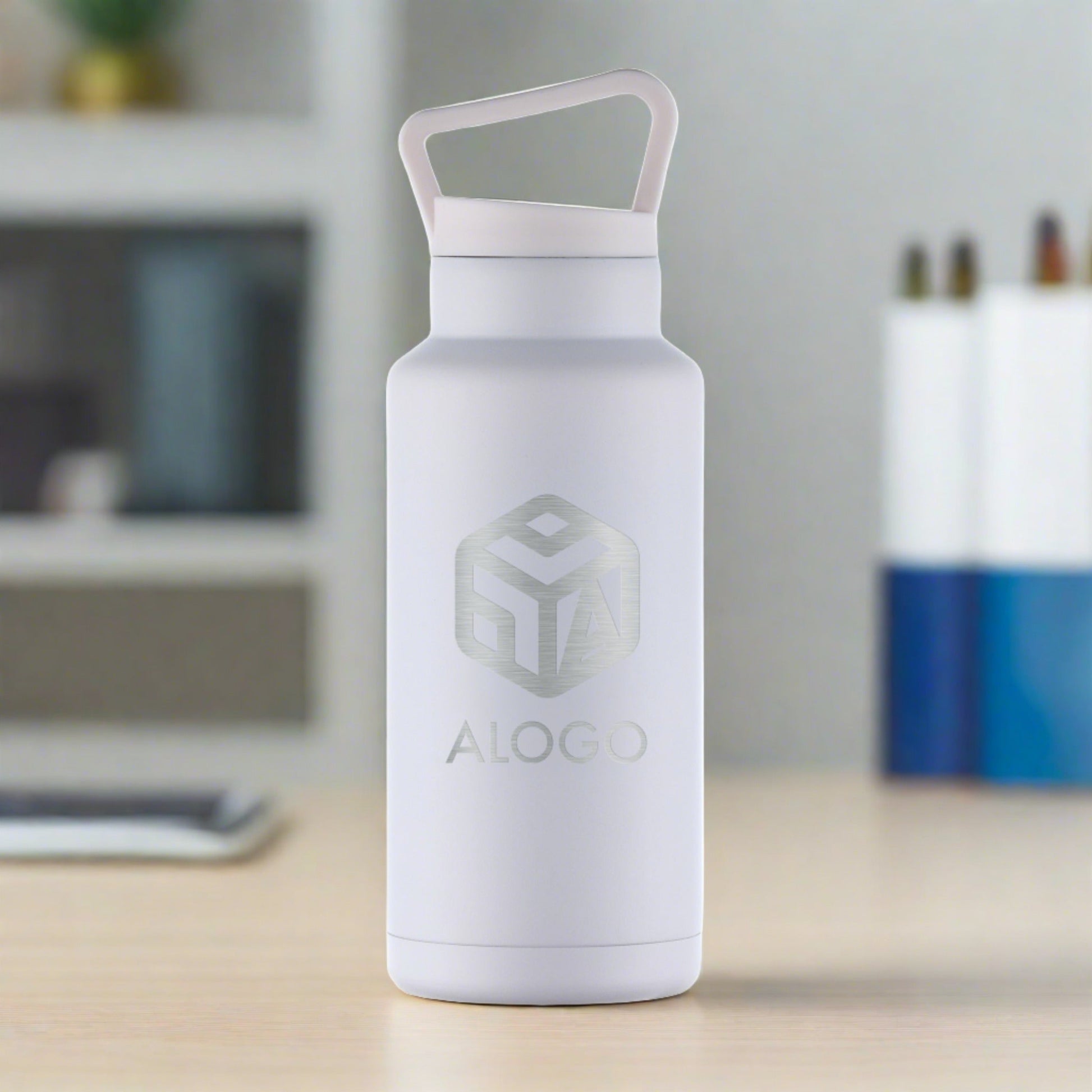Personalized 36oz Stainless Steel Insulated Water Bottle - Etchified-Etchified-BTL129WHITE