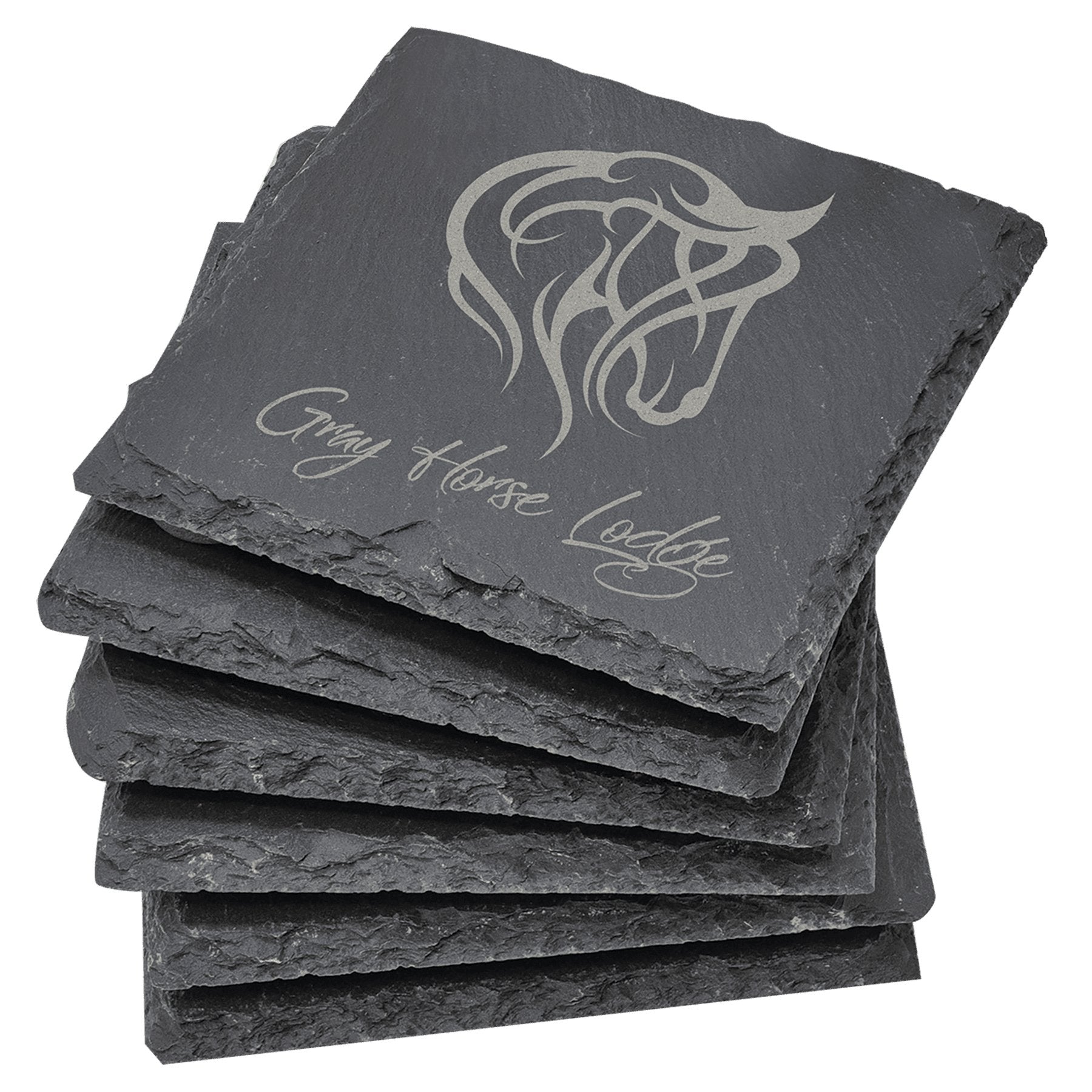 Personalized 6 Piece Slate Coaster Set – Etchified