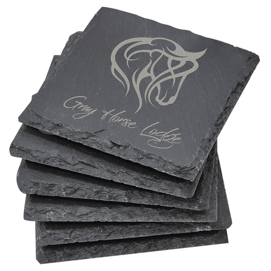 Personalized 6 Piece Slate Coaster Set - Etchified-Etchified-