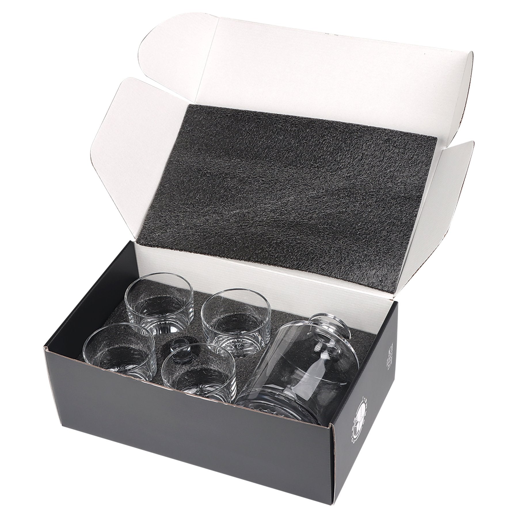 Personalized Criss-Cross Decanter and Glasses Set - Etchified-Polar Camel®-DCS401