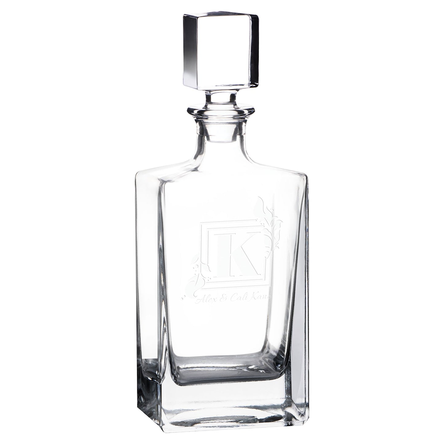 Personalized Rectangle Whiskey Decanter - Easy Monogramming - Etchified - Polar Camel® - DC351