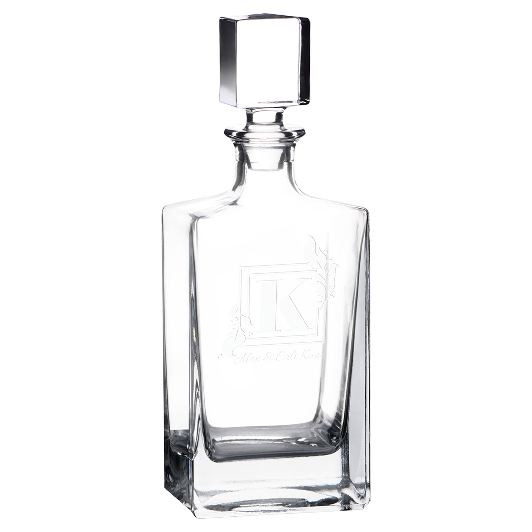 Personalized Rectangle Whiskey Decanter - Easy Monogramming - Etchified - Polar Camel® - DC351