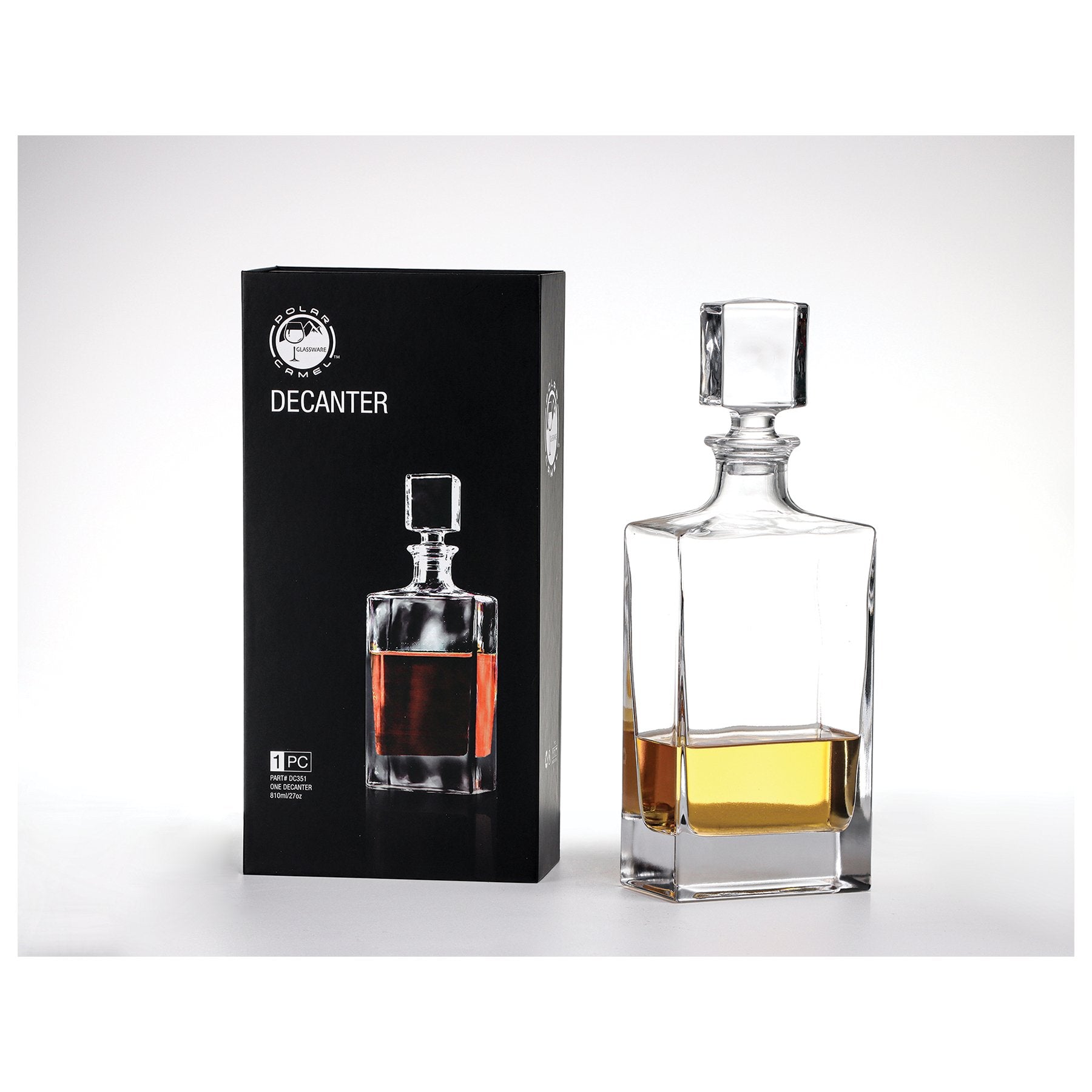 Personalized Rectangle Whiskey Decanter - Easy Monogramming - Etchified - Polar Camel® - DC351