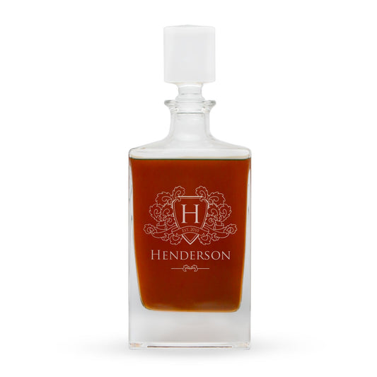 Personalized Rectangle Whiskey Decanter - Easy Monogramming - Etchified - Polar Camel® - DC351