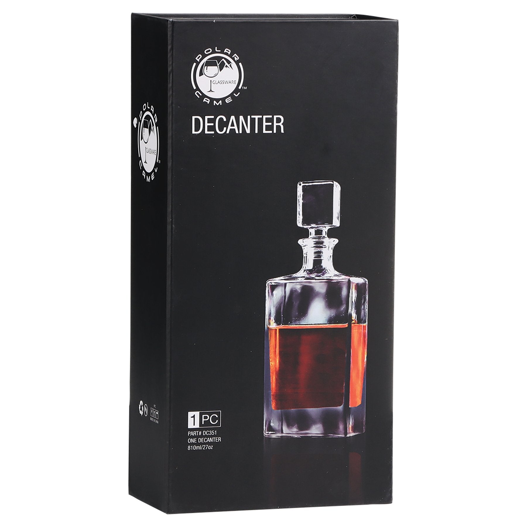 Personalized Rectangle Whiskey Decanter - Easy Monogramming - Etchified - Polar Camel® - DC351