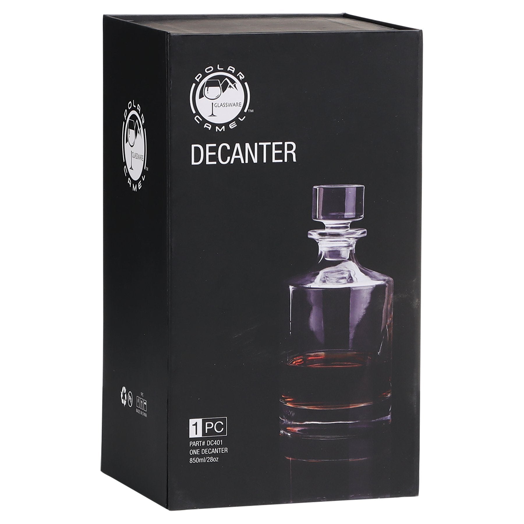Personalized Round Waffle - Pattern Whiskey Decanter - Easy Monogramming - Etchified - Polar Camel® - DC401