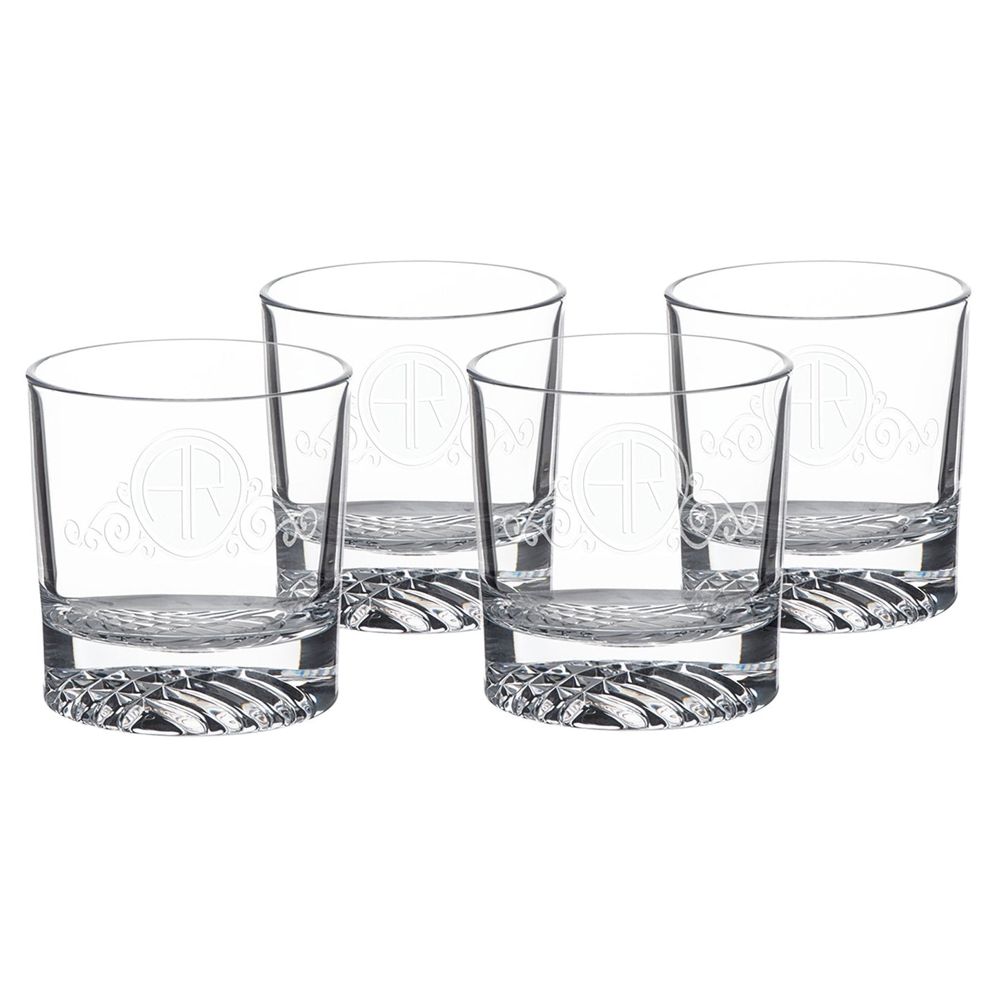 Personalized Waffle Pattern 4 - Piece Glasses Set - Etchified - Polar Camel® - DCS403