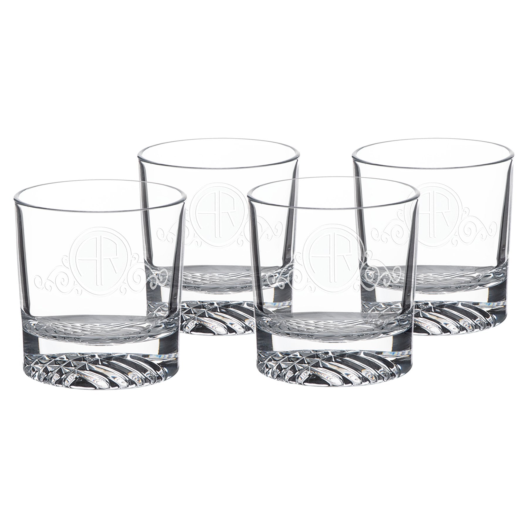 Personalized Waffle Pattern 4 - Piece Glasses Set - Etchified - Polar Camel® - DCS403