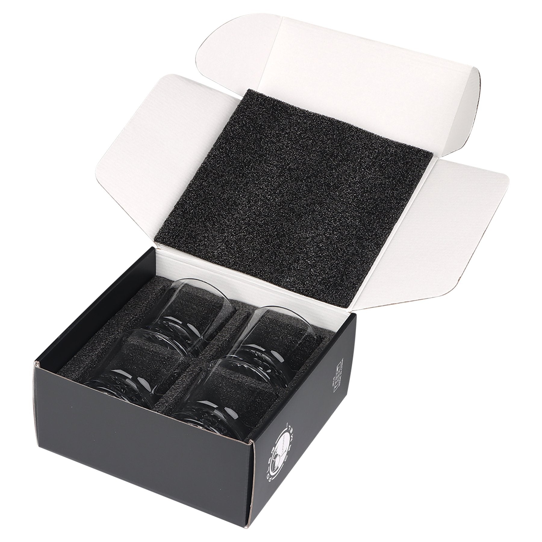 Personalized Waffle Pattern 4 - Piece Glasses Set - Etchified - Polar Camel® - DCS403
