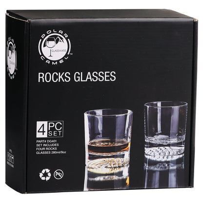 Personalized Waffle Pattern 4 - Piece Glasses Set - Etchified - Polar Camel® - DCS403