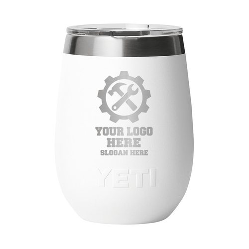 Personalized YETI® Rambler® 10 oz Wine Tumbler with DuraSip™ Ceramic Lining - Etchified-YETI®-YTR10WDCL-WHT