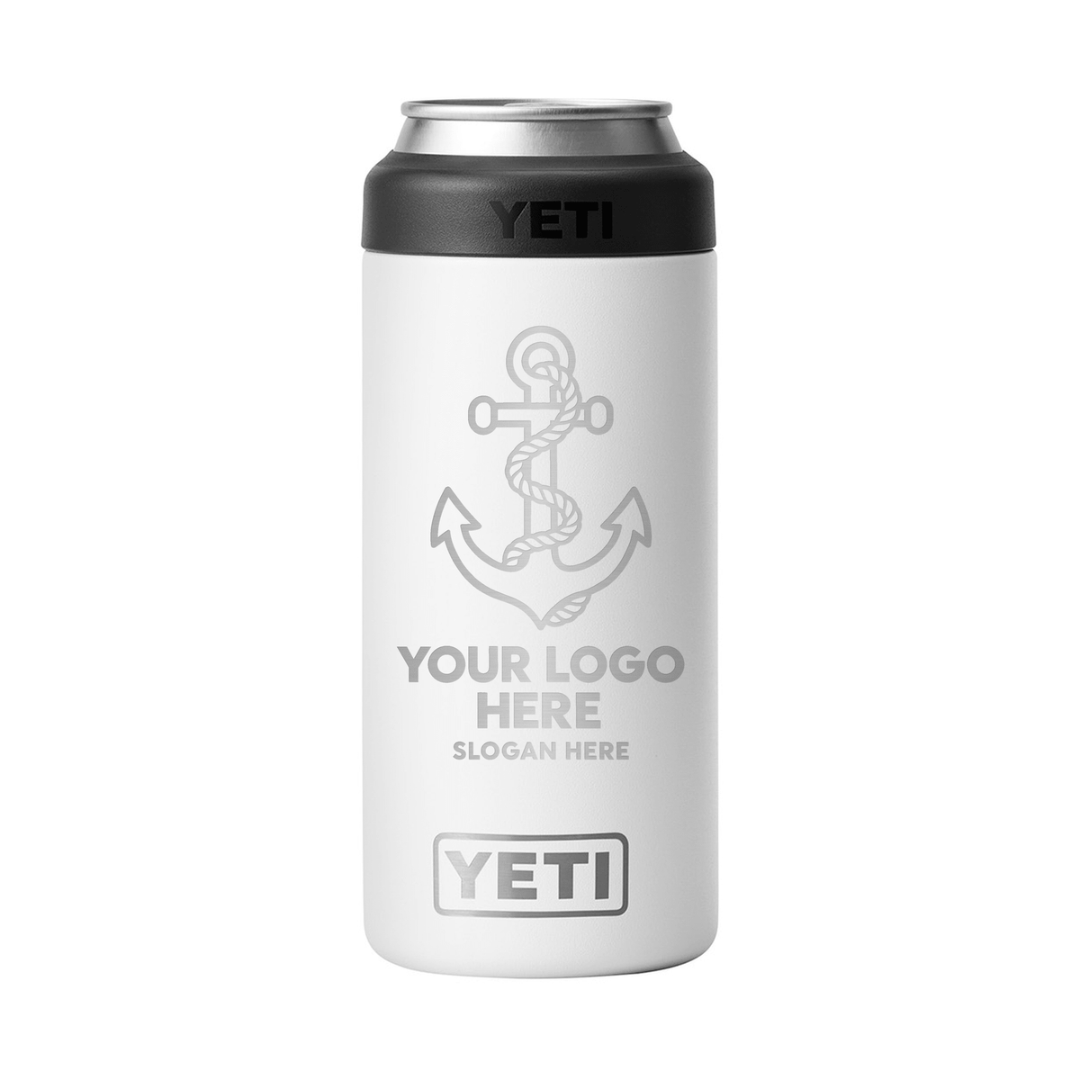 Personalized YETI® Rambler® 12 oz Colster® Slim Can Cooler - Etchified-YETI®-YTR12SC-WHT