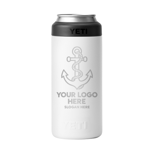 Personalized YETI® Rambler® 12 oz Colster® Slim Can Cooler - Etchified-YETI®-YTR12SC-WHT