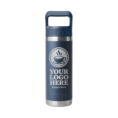 Personalized YETI® Rambler® 18 oz Bottle with Color-Matched Straw Cap - Etchified-YETI®-YTR18CSB-BLUNVY