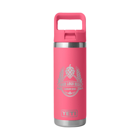 Personalized YETI® Rambler® 18 oz Bottle with Color-Matched Straw Cap - Etchified-YETI®-YTR18CSB-PNKTRP