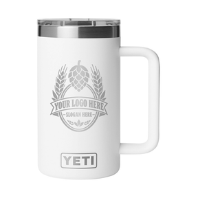 Personalized YETI® Rambler® 24 oz Mug with DuraSip™ Ceramic Lining - Etchified-YETI®-YTR24CL-WHT