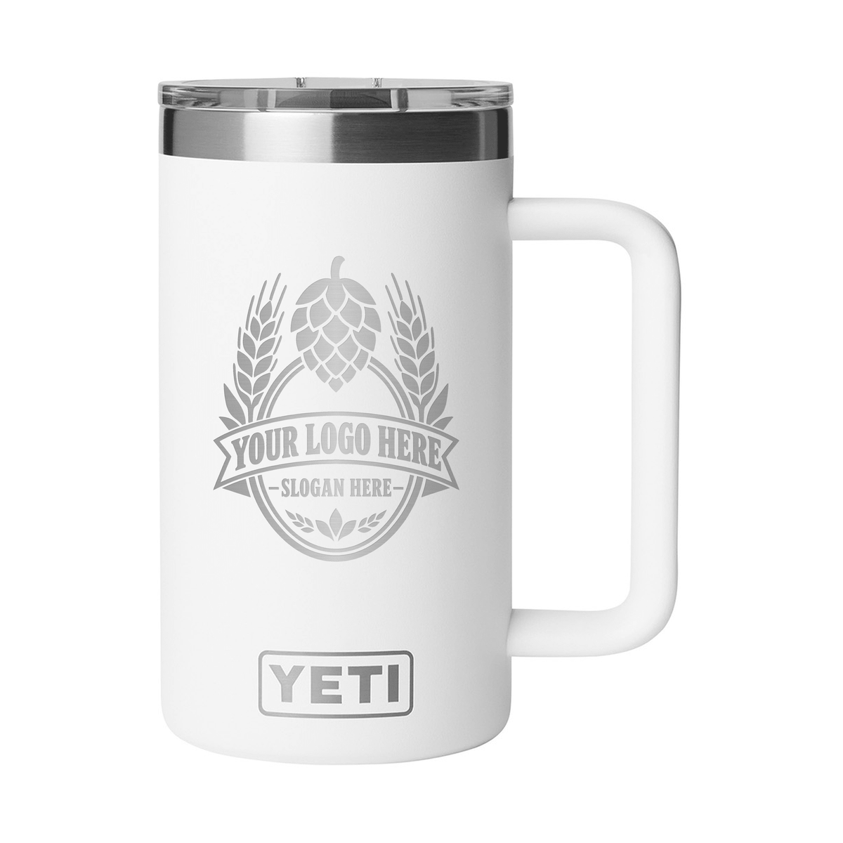 Personalized YETI® Rambler® 24 oz Mug with DuraSip™ Ceramic Lining - Etchified-YETI®-YTR24CL-WHT