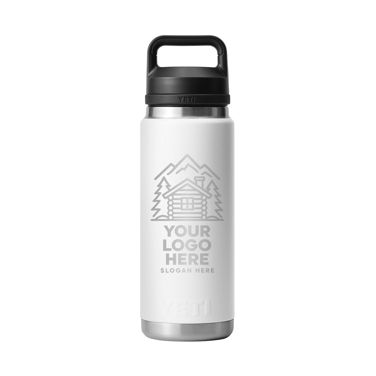 Personalized YETI® Rambler® 26 oz Bottle with Chug Cap - Etchified-YETI®-YTR26CB-WHT