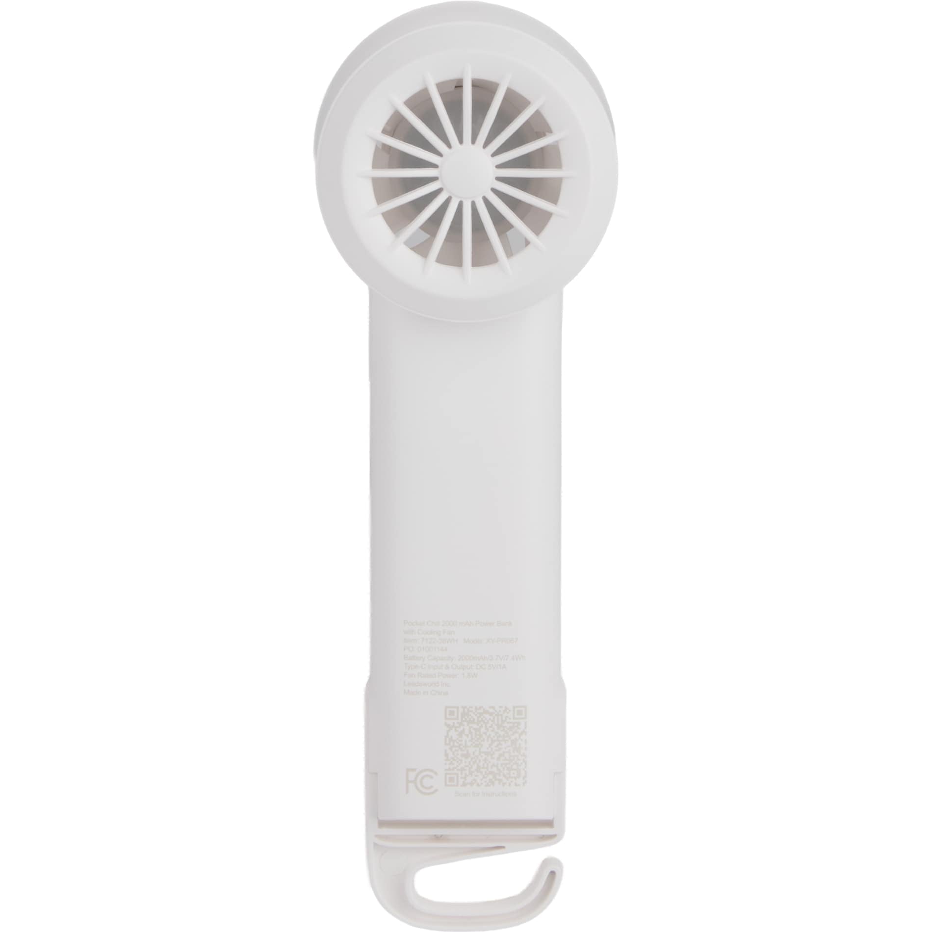 Pocket Chill 2000 mAh Power Bank with Cooling Fan - Etchified - Etchified - 7122-38WH