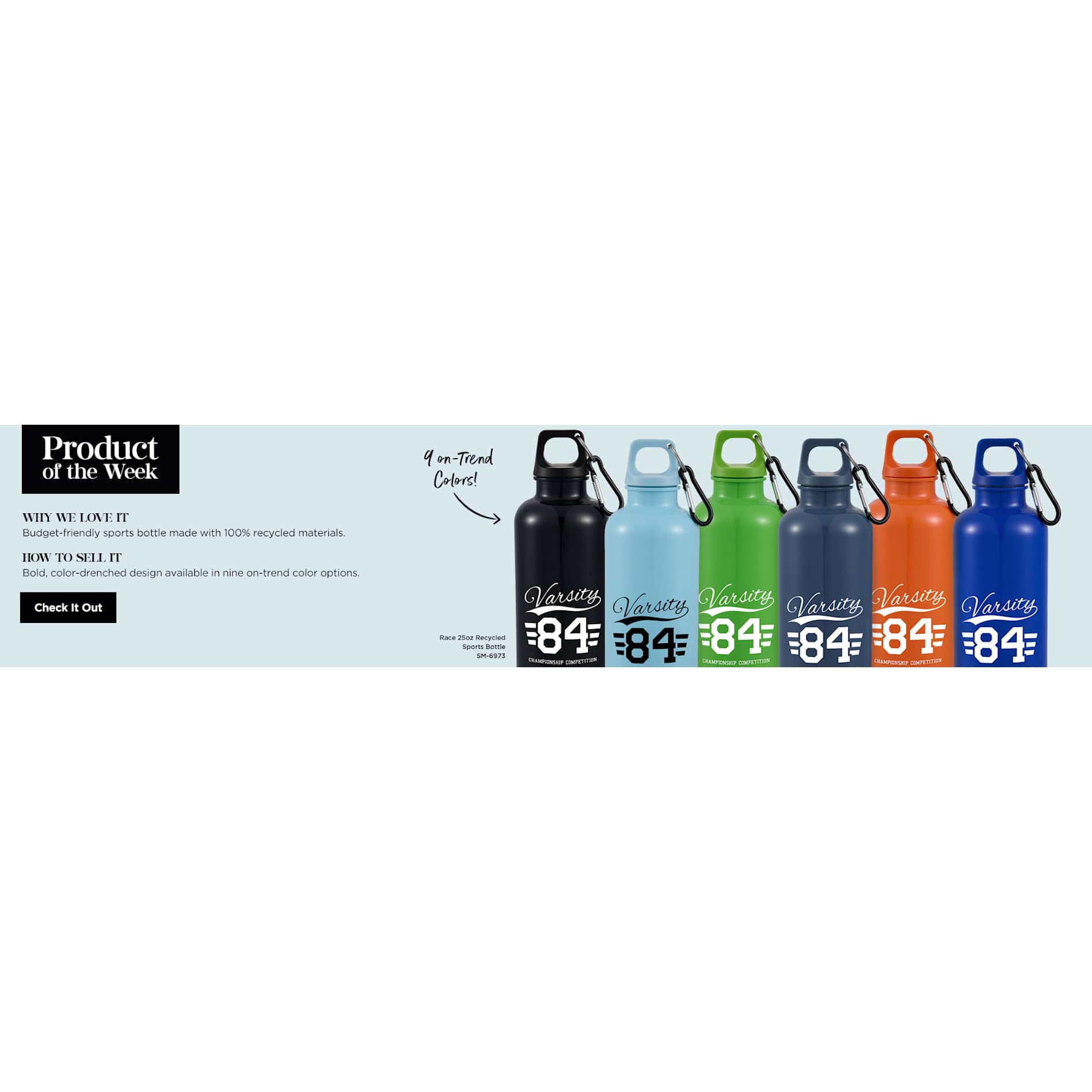 Race 25oz Recycled Bottle with Carabiner - Etchified - Etchified - SM-6973WH
