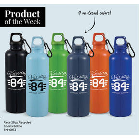 Race 25oz Recycled Bottle with Carabiner - Etchified - Etchified - SM-6973WH