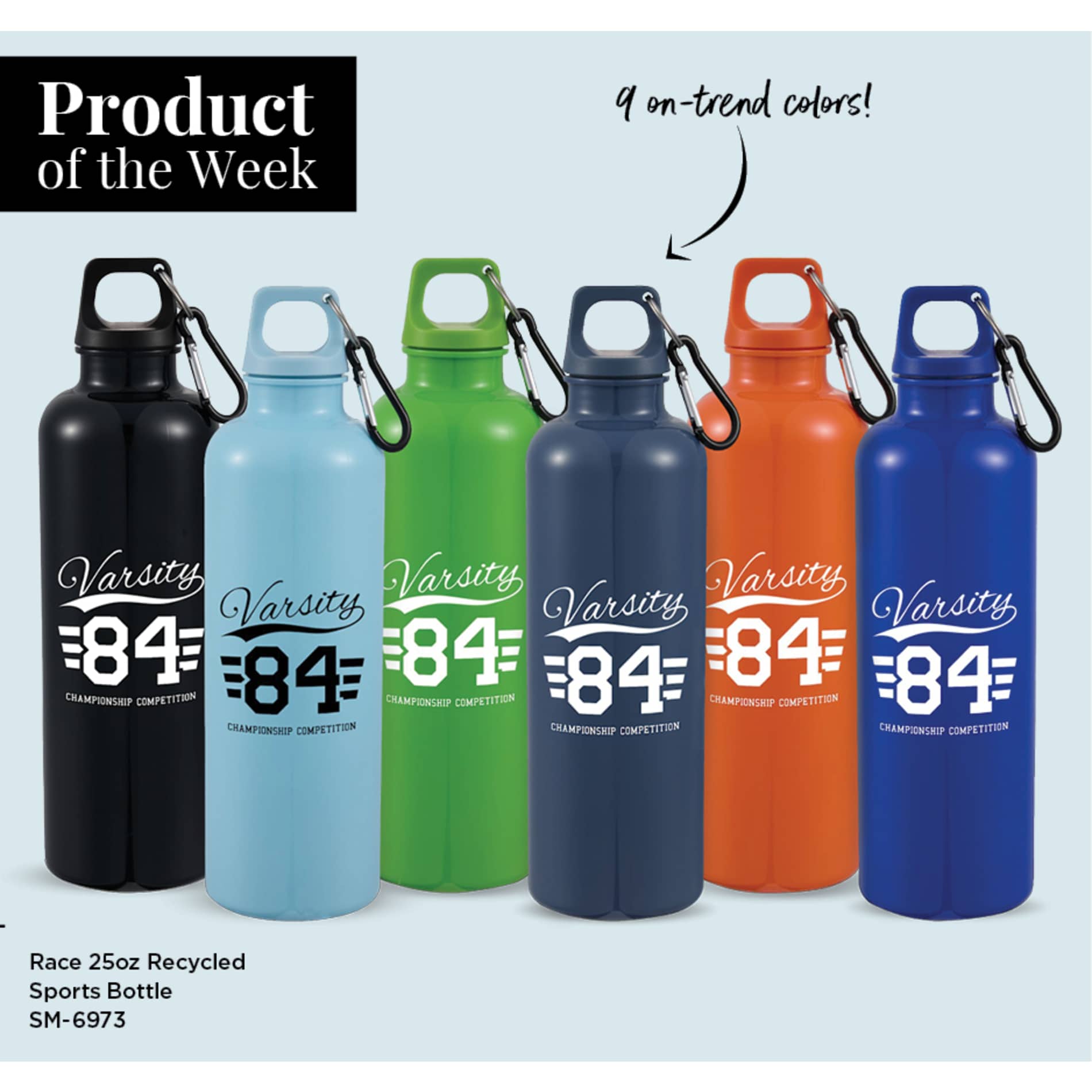 Race 25oz Recycled Bottle with Carabiner - Etchified - Etchified - SM-6973WH