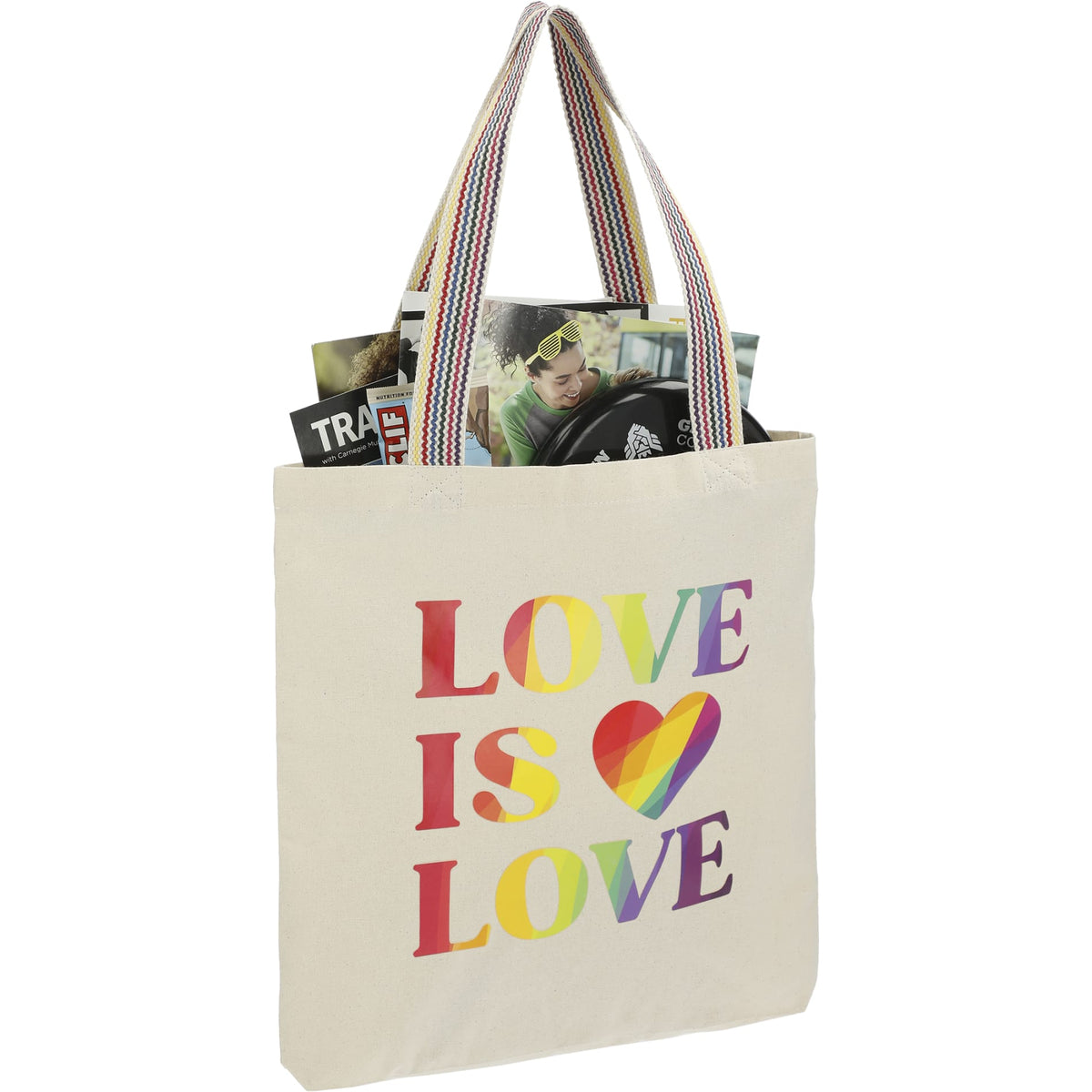 Rainbow Recycled 6oz Cotton Convention Tote - Etchified - Etchified - 7901-01NT