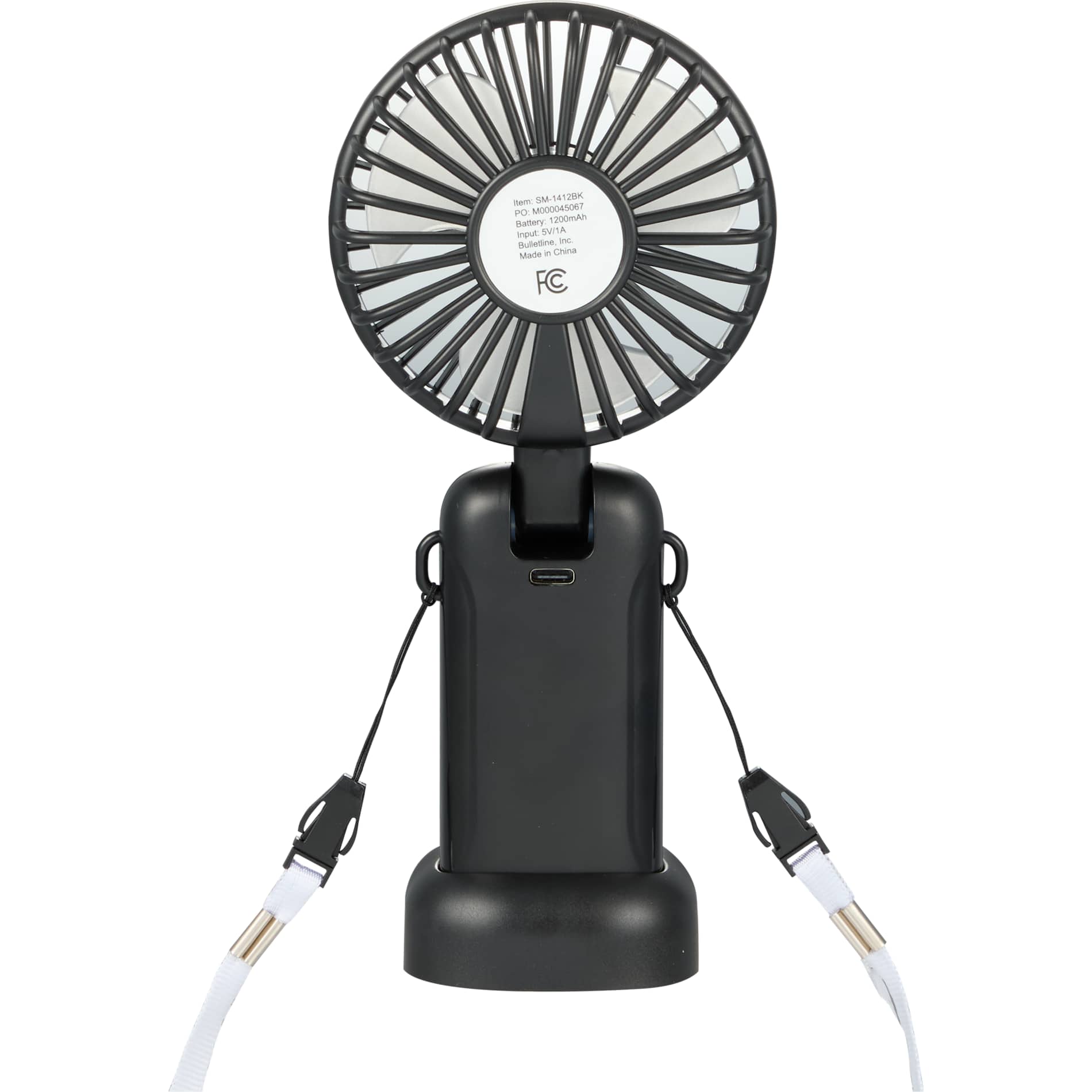 Rechargeable 100% RABS Personal LED Fan - Etchified - Etchified - SM-1412WH