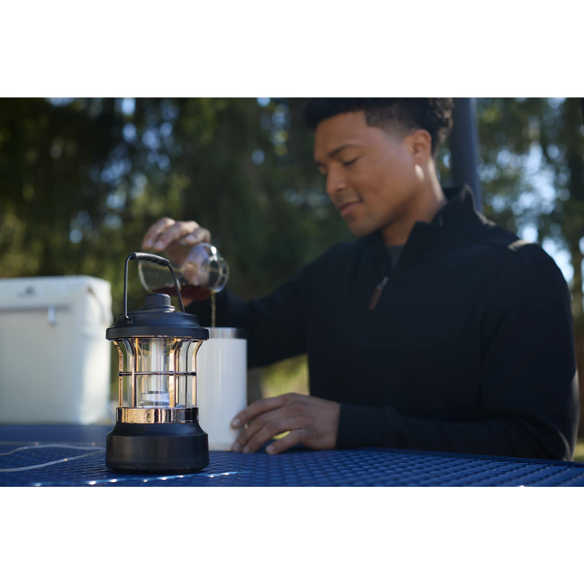 Rechargeable Camping Lantern with String Lights - Etchified - Etchified - 8053-28BK