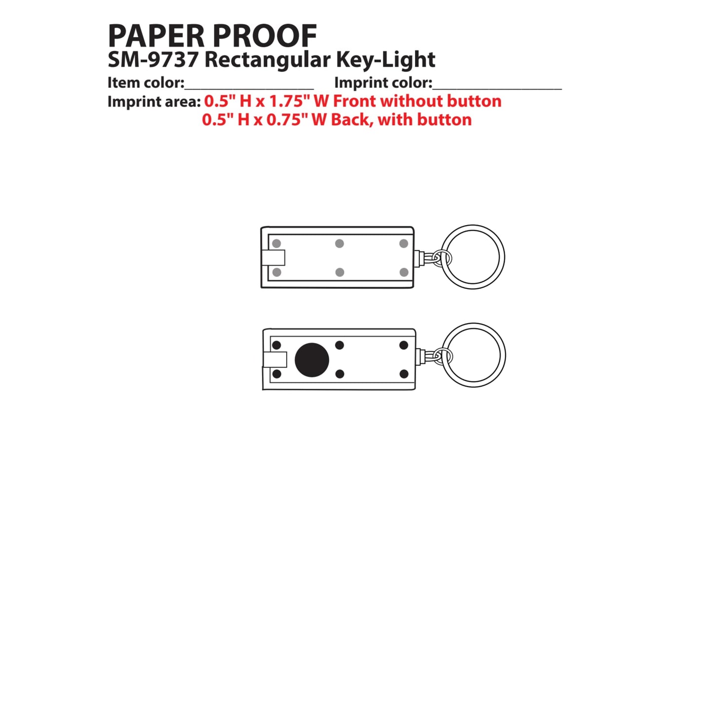 Rectangular Key - Light - Etchified - Etchified - SM-9737BK