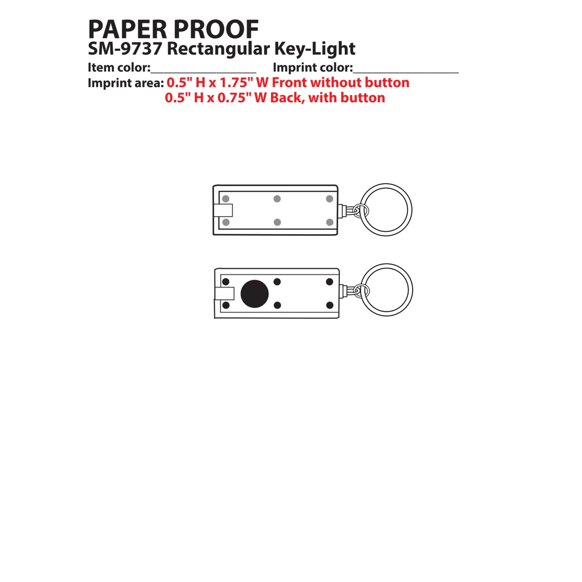 Rectangular Key - Light - Etchified - Etchified - SM-9737BK