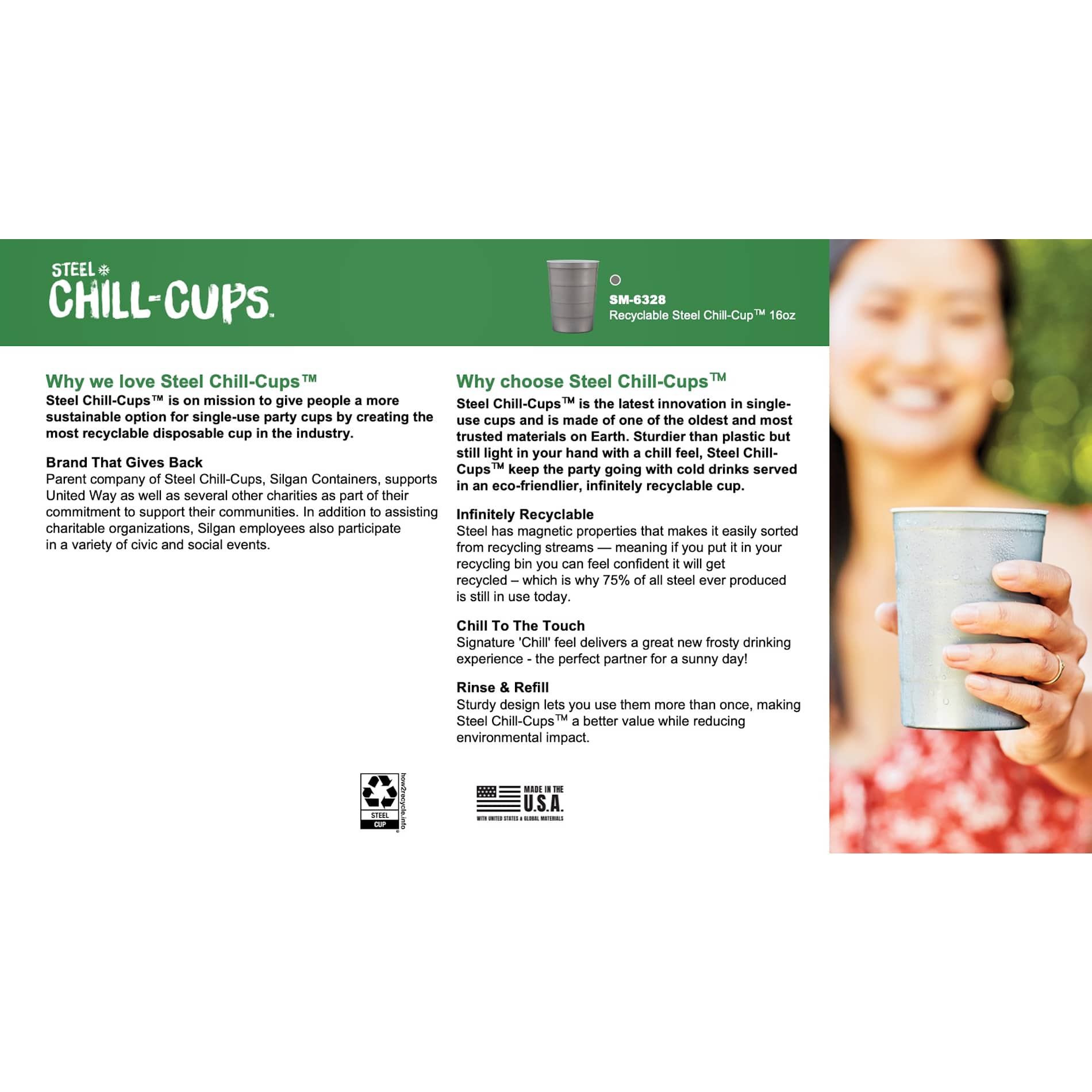 Recyclable Steel Chill - Cups™ 16oz - Etchified - Etchified - SM-6328GR