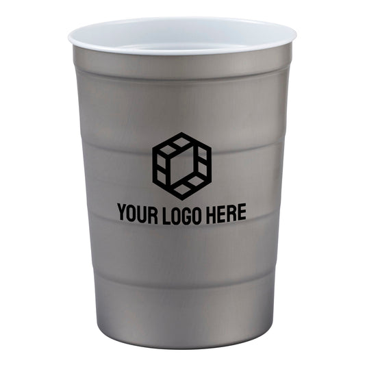 Recyclable Steel Chill - Cups™ 16oz - Etchified - Steel Chill - Cups - SM-6328GY